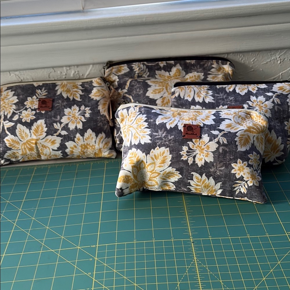 Floral Print Cosmetic Bags handmade